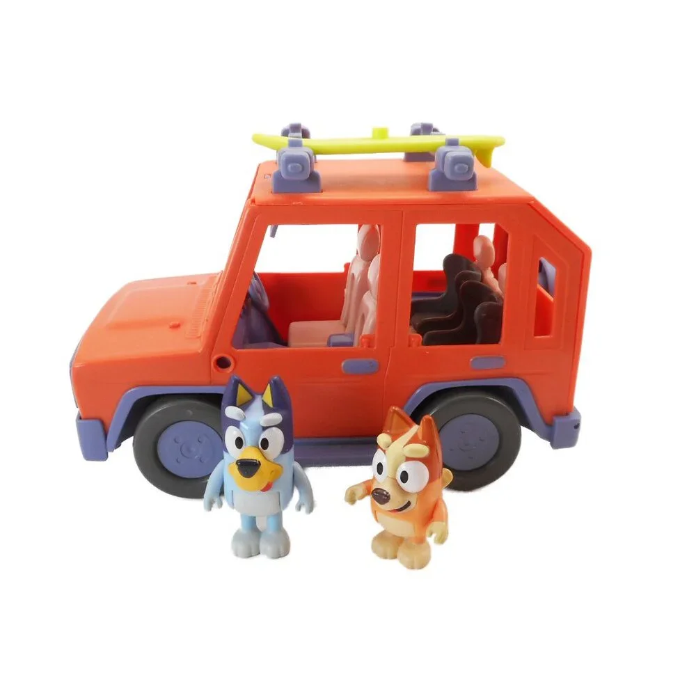 Bluey Heeler Family Cruiser Toy Car Set with 2 Action Figures Bluey and Bingo
